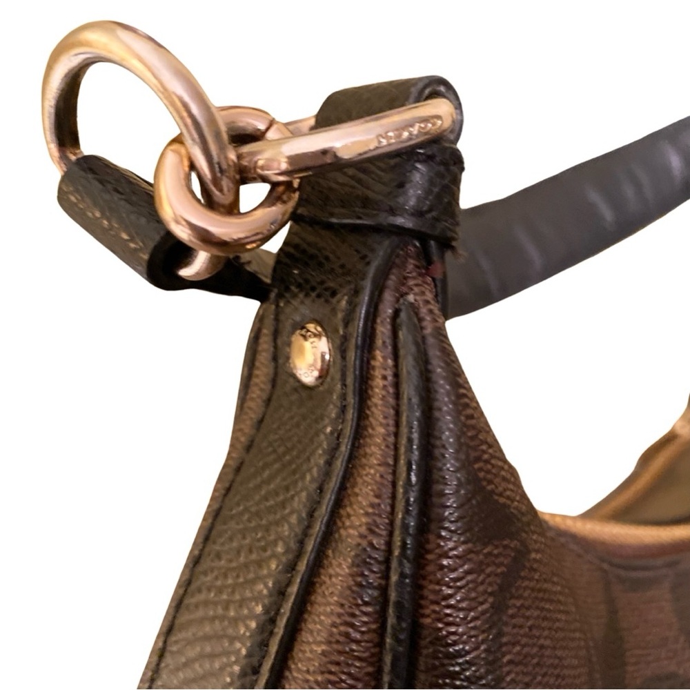 Coach Harley East West Hobo Shoulder Bag Signature Black Brown Gold F38267 - Picture 8 of 16